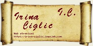 Irina Ciglić vizit kartica